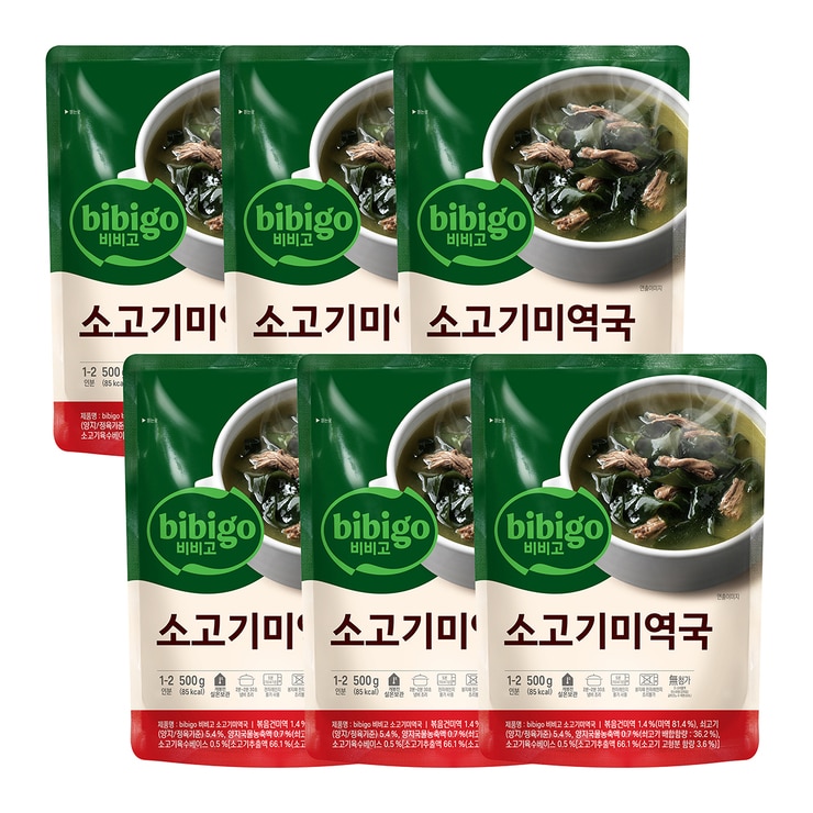 CJ 비비고 소고기 미역국 500g x 6