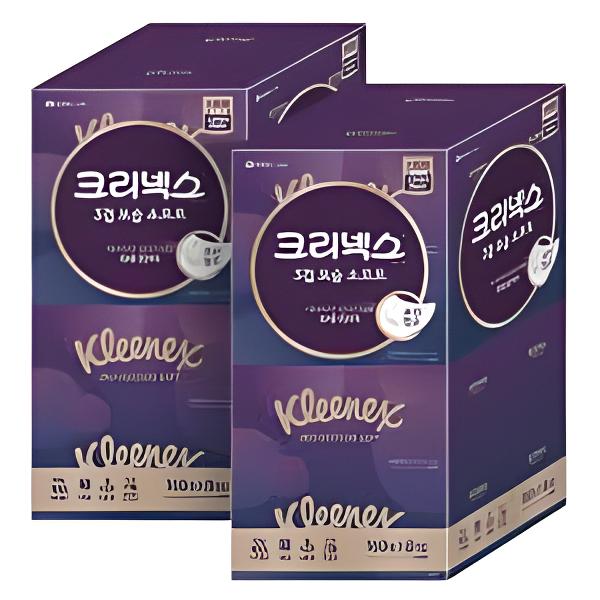 크리넥스 보습소프트미용티슈 160매X8팩 (3겹))
