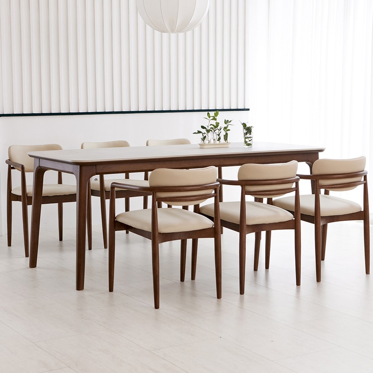 더원 벨루스 6인 세라믹 식탁 세트