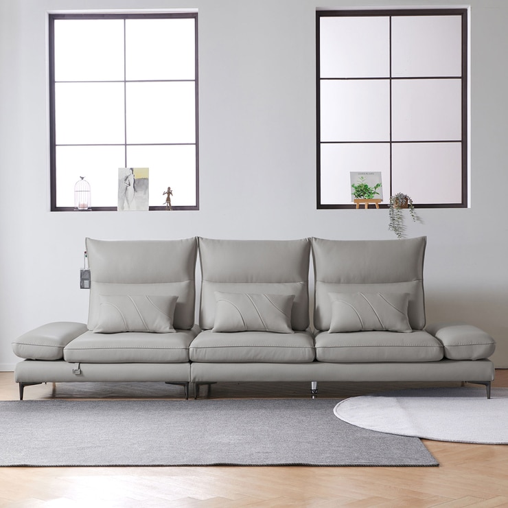 사트바 폰펠리 멀티스윙 이태리 통가죽 4인소파