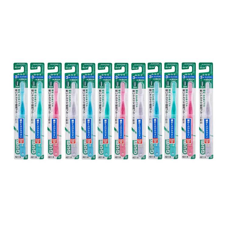 G.U.M 컴팩트 #211M 칫솔 12개