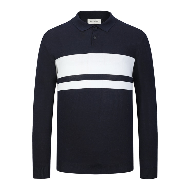 브렌우드 남성 긴소매 니트 폴로