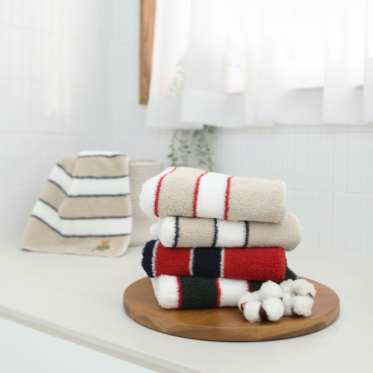 테디베어 선염 세면타월 5P