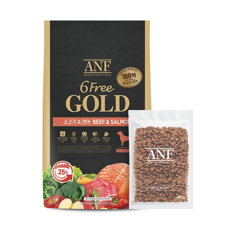 ANF 식스프리골드 인도어 독 소고기&연어 10kg